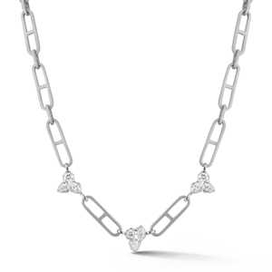 Pear Marquise Round Cut Lab Grown Diamond Necklace 14K 18K Solid Gold Multi Shape Paperclip Bridal Statement Unique Chain <b>Choker</b> - Product Image 1
