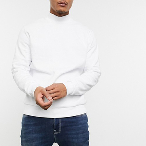 <b>Men's</b> <b>White</b> <b>Turtleneck</b> Pullover Knitted Cotton Regular Fit Solid Casual Autumn Wear - Product Image 4