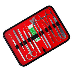 Kit de dissection avancé de 22 pièces pour étudiants en médecine avec manche de scalpel # Ciseaux à 3 Lames, Pince et Étui de Transport - Product Image 1