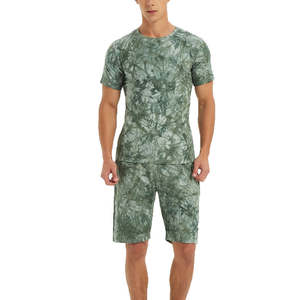 Ensemble short et t-shirt décontracté d'été en coton pour homme, avec strass imprimés, logo personnalisé, deux pièces - Product Image 5