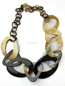 สร้อยคอเส้นใยรูปเขาควายเป็นมิตรกับสิ่งแวดล้อมทำด้วยมือเครื่องประดับสำหรับผู้หญิงที่สง่างามสำหรับงานปาร์ตี้จากฮัมรันส่งออก - Product Image 2