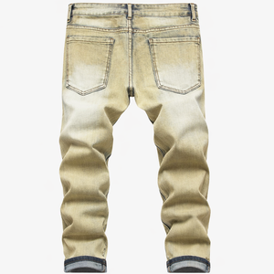 Mens <b>Classic</b> Zipper Biker Regular Fit Flex Jeans Stretchable Comfortable Denim Pants - Product Image 5