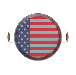 Bandeja Redonda de Metal para Servir con Diseño de Mapa de Estados Unidos, Patrón Patriótico Hecho a Mano para Decoración de Fiestas del 4 de Julio - Product Image 3