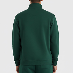 เสื้อสเวตเชิ้ตคอตตอนเฟรนช์เทอร์รี่แบบซิป ¼ ตัว OEM ODM ทรงโอเวอร์ไซส์ ไหล่ตก สไตล์สตรีทแวร์ลำลองสำหรับผู้ชาย คอสูง - Product Image 2