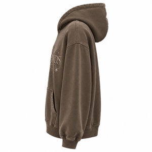 Sweat-shirt à capuche oversize unisexe en coton French Terry avec poche logo sur le devant, style décontracté automne - Product Image 5