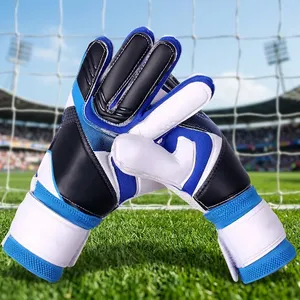 Green Unisex PU Goalkeeper Gloves Full Finger Non Slip Palm Adjustable Wrist Strap Hook Loop Closure <b>Soccer</b> Football Training - Product Image 4