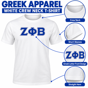 เสื้อยืดคอกลมสีขาวสำหรับผู้ชาย เสื้อยืดผู้ชายปักลายตัวอักษรกรีก Zeta Phi Beta เสื้อผ้าสำหรับพี่น้องในสมาคม เสื้อยืดผ้าฝ้ายสำหรับฤดูร้อน - Product Image 6