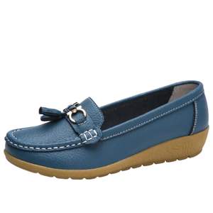Calzado de Invierno para Mujer al por Mayor, Zapatos de Moda con Punta Redonda, Calzado Cálido de Cuero Genuino, Fabricante con Distribución Global - Product Image 2