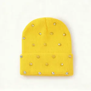 Unisex <b>Beanie</b> Hat Punk Style Solid Color Adult Winter Computer Knitted 100% Acrylic Breathable & <b>Waterproof</b> Jacquard Casual Wear - Product Image 3