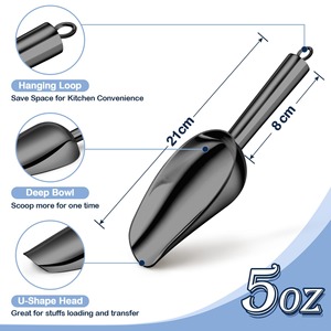 Cuillère à glace moderne en métal noir, accessoire de service haut de gamme, fourniture professionnelle pour boissons, cuisine et restaurant - Product Image 1