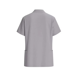 Blouse d'uniforme médical unisexe grise à manches courtes en coton et polyester tissé, qualité supérieure 2026, pour le personnel médical - Product Image 5