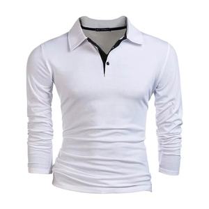 Chemises à manches longues 100 % coton pour hommes, vente en gros, pour le golf, le sport, le travail d'équipe, décontractées, couleur unie rouge, sur mesure, respirantes et à séchage rapide - Product Image 3