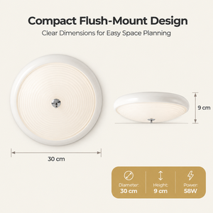 Plafonnier encastré rond moderne 58W LED à trois températures de couleur, en fer et verre, pour chambre et salon intérieurs - Product Image 3