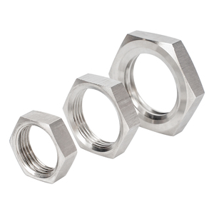 304 Stainless Steel Hexagonal Thin Nut Fine Thread <b>Flat</b> <b>Screw</b> Cap Faucet Water Tank Locking Plate Pipe Thread Cap - Product Image 1