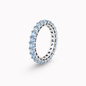 Bague d'éternité pour femme en diamant de laboratoire taille Asscher, bijoux fins, argent sterling 925, or 9K 10K 14K 18K, platine - Product Image 5
