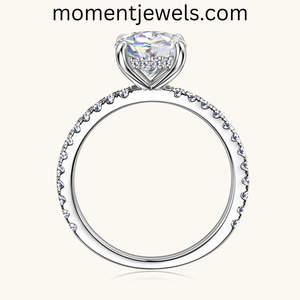 Anillo de Moda de Plata de Ley 925 con Moissanita, Anillo de Boda Geométrico Minimalista, Joyería Moderna y Elegante para Regalo - Product Image 4