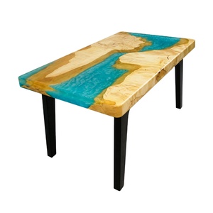 Premium Handmade Epoxy <b>Resin</b> Dining <b>Table</b> Crafted with Durable Metal Legs and Polished Wood <b>Top</b> <b>for</b> Elegant Living Spaces - Product Image 5