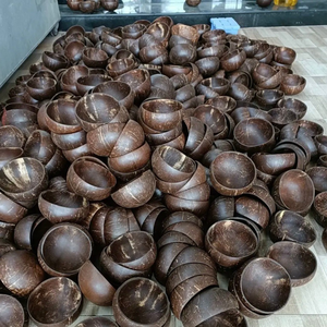Juego de Tazones Redondos de Coco para Servir Alimentos con Cucharas, Tenedores y Pajitas a Juego, 100% Naturales Hechos a Mano, OEM ODM Disponible - Product Image 4
