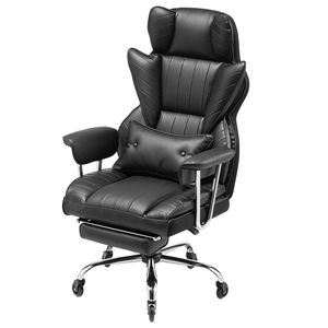 Sedia da Ufficio Ergonomica Robusta con Capacità di 180 kg, Poltrona Direzionale Girevole Senza Braccioli con Poggiapiedi, Supporto Lombare e Braccioli Rimovibili - Product Image 2