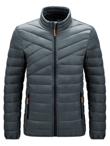 Chaqueta de Invierno Acolchada de Alta Calidad con Logotipo Personalizado, Talla Grande, Unisex, Color Sólido, Rellena de Plumón, Anti-UV - Product Image 3
