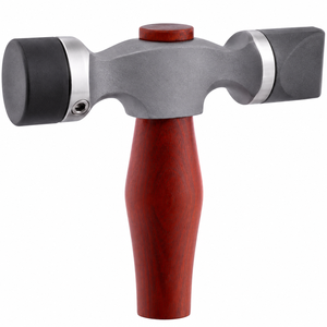 Marteau de blocage 19mm 14mm, marteau à double extrémité avec inserts, marteau de surfaçage arrondi étroit et large 25mm, bois et acier ZETOMEDPRO - Product Image 1
