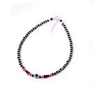 Tobillera de Plata 925 con Diseño de Cuentas y Múltiples Piedras Preciosas, Chapada en Plata, Hecha a Mano, para Mujer, Joyería para Protección, para Regalos - Product Image 1