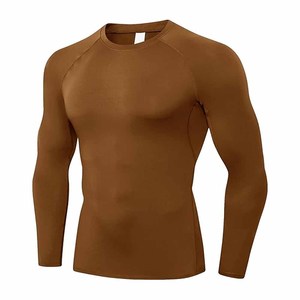T-shirts de compression pour salle de sport, tissu élastique, manches longues, coupe ajustée, rashguard. - Product Image 1
