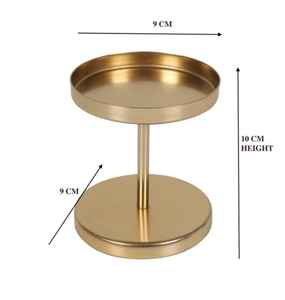 Support de bougie moderne en métal doré fait main, durable, minimaliste, de luxe, pour bougies chauffe-plat et pilier, centre de table décoratif pour la maison - Product Image 2
