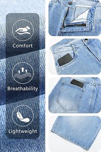 Pantalones Cortos de Verano Personalizados, Estilo Urbano Vintage, Holgados, de Trabajo, a la Moda, para Hombre, Vaqueros Anchos - Product Image 4