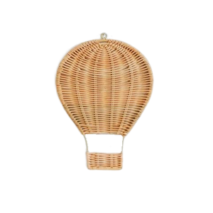 Adorno de globo aerostático artesanal premium de ratán, decoración ecológica para niños, artículo de arte para colgar en la pared del dormitorio infantil. - Product Image 1