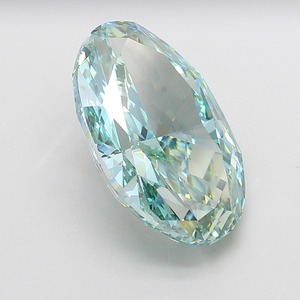 Diamant ovale de 15,00 carats, vert bleuâtre fantaisie, pureté VVS2, certifié, diamant vert bleu de luxe - Product Image 2