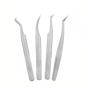 Pinzas para Extensión de Pestañas RMI de Acero Inoxidable, Diseño Personalizado, Agarre Duradero, Plateadas, Juego de 9 Puntas Diferentes - Product Image 2