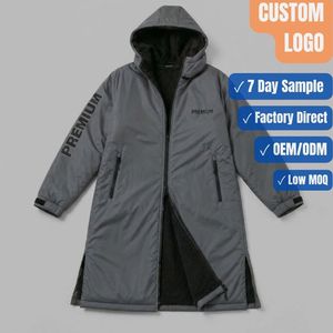 Windproof Waterproof <b>Sherpa</b> <b>Lined</b> Long Sports Coat Full Zip Hooded Custom OEM Wholesale - Product Image 1
