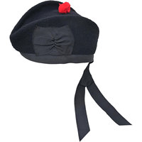 Gorro Escocés Glengarry de Lana Pura con Pompón Rojo, Forro Transpirable, Ajuste Cómodo, OEM ODM