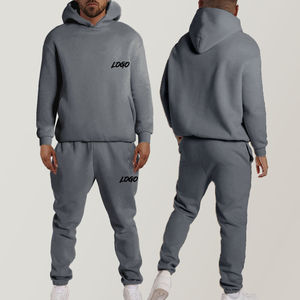 Survêtement uni de haute qualité 100 % coton, prix de gros, design personnalisé, confortable pour hommes - Product Image 3