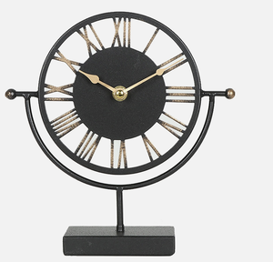 Modern Metal Abstract <b>Table</b> <b>Clock</b> with Wooden Base Decorative Desk <b>Clock</b> Home Décor Accent for Living Room Office and Bedroom Ar - Product Image 6