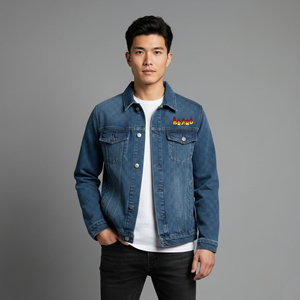 Wholesale <b>Men's</b> Vintage Winter Customizable Denim <b>Jacket</b> <b>Long</b> Sleeve Heavyweight Breathable Windproof 100% Cotton <b>Man</b> <b>Jacket</b> - Product Image 4