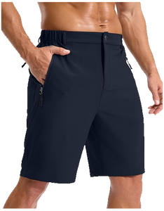 Shorts de randonnée légers pour hommes, séchage rapide, formels, avec logo frontal, pour le golf, la pêche, le travail, 3 poches zippées, personnalisables OEM ODM - Product Image 2