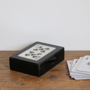 Élégant étui à cartes en résine, boîte de rangement décorative pour cartes, étui noir pour cartes avec motif de jeu de cartes, boîte de rangement - Product Image 2