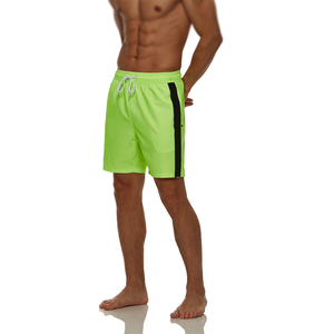 Summer <b>Men's</b> Casual Breathable Knitted Swimwear Shorts 100% Cotton Elastic Waist Quick Dry Beach Swim <b>Trunks</b> with Zipper Pockets - Product Image 5