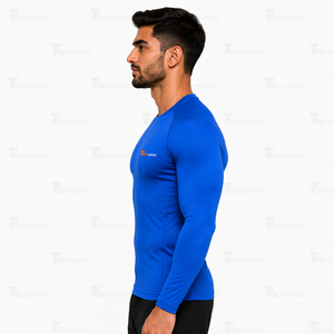 Mens <b>Long</b> <b>Sleeve</b> Compression Shirts for Football <b>Training</b> Flexible athletic fabric Crew Neck Full <b>Sleeve</b> Sports <b>Top</b> - Product Image 3
