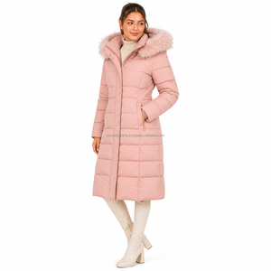 Manteau long matelassé à capuche pour femme, veste d'hiver, fabricant OEM, fournisseur, vente en gros, usine, conception personnalisée - Product Image 3