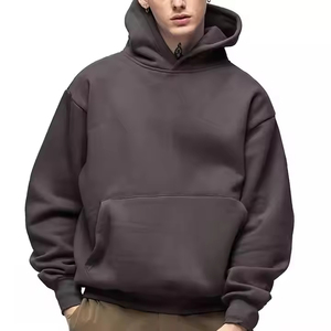 Sweat-shirt à capuche pour homme, couleur unie, coton tricoté, pull décontracté, coupe classique, vêtements d'automne - Product Image 4