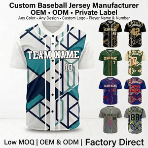 Custom Logo Sublimation Baseball Jersey 100% <b>Polyester</b> Blank Softball Jersey Full Button Baseball <b>T</b>-<b>shirts</b> Sublimated Jersey - Product Image 4