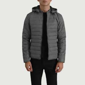 Veste d'extérieur pour homme à manches longues, dernière arrivée OEM, tissu respirant, col montant, fermeture éclair intégrale, veste matelassée pour l'hiver. - Product Image 3