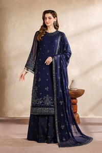 Trajes de organza de 3 piezas para mujer, vestidos de organza pakistaníes, trajes de organza bordados de 3 piezas. - Product Image 3