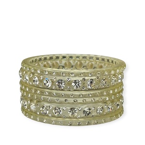 Premium <b>Clear</b> Acrylic Bangles Set with Crystal Stone Detailing Stylish Lightweight Daily Wear Jewellery Wholesale Price - Product Image 2