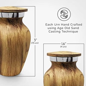 Elegant Wooden & Metal Urn for Human Ashes Classic Style Funeral <b>Memorial</b> Urn for Adults Available at Wholesale Price - Product Image 2
