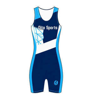 Maillot de compétition sans manches pour homme, bleu ciel et marine, pour la course à rames, uniforme de performance, personnalisable, vente en gros pour équipes sportives - Product Image 1