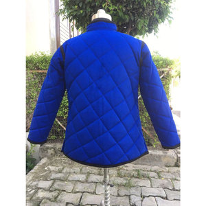 Customizable Royal Blue Quilted Gambeson Medieval Aketon Jacket Padded Canvas Protective Costume For HEMA LARP - Product Image 2